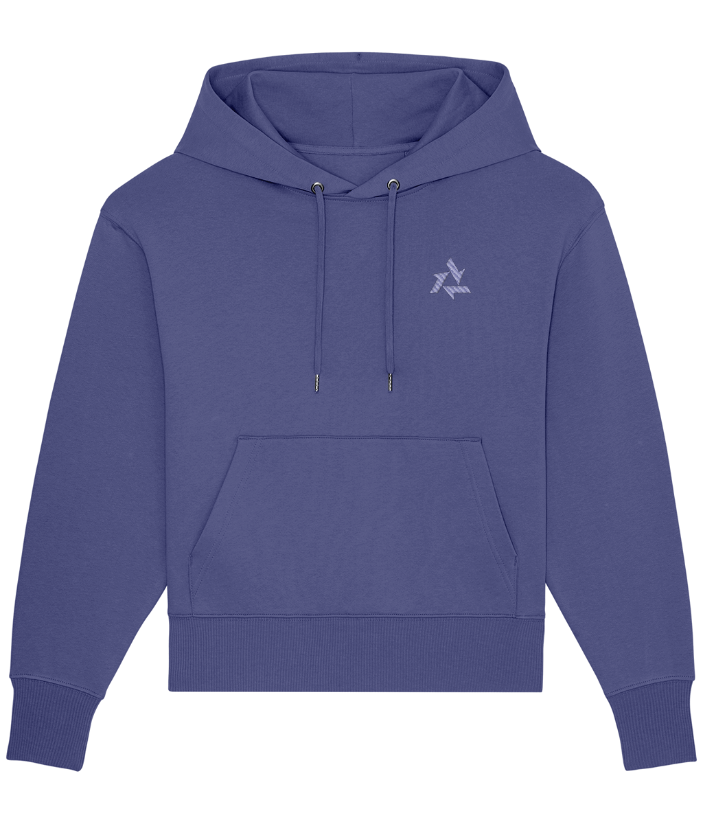 Front view of heavyweight Dusk hoodie made from organic cotton with Delta logo embroidery, part of the Everyday Armour collection by Better Than