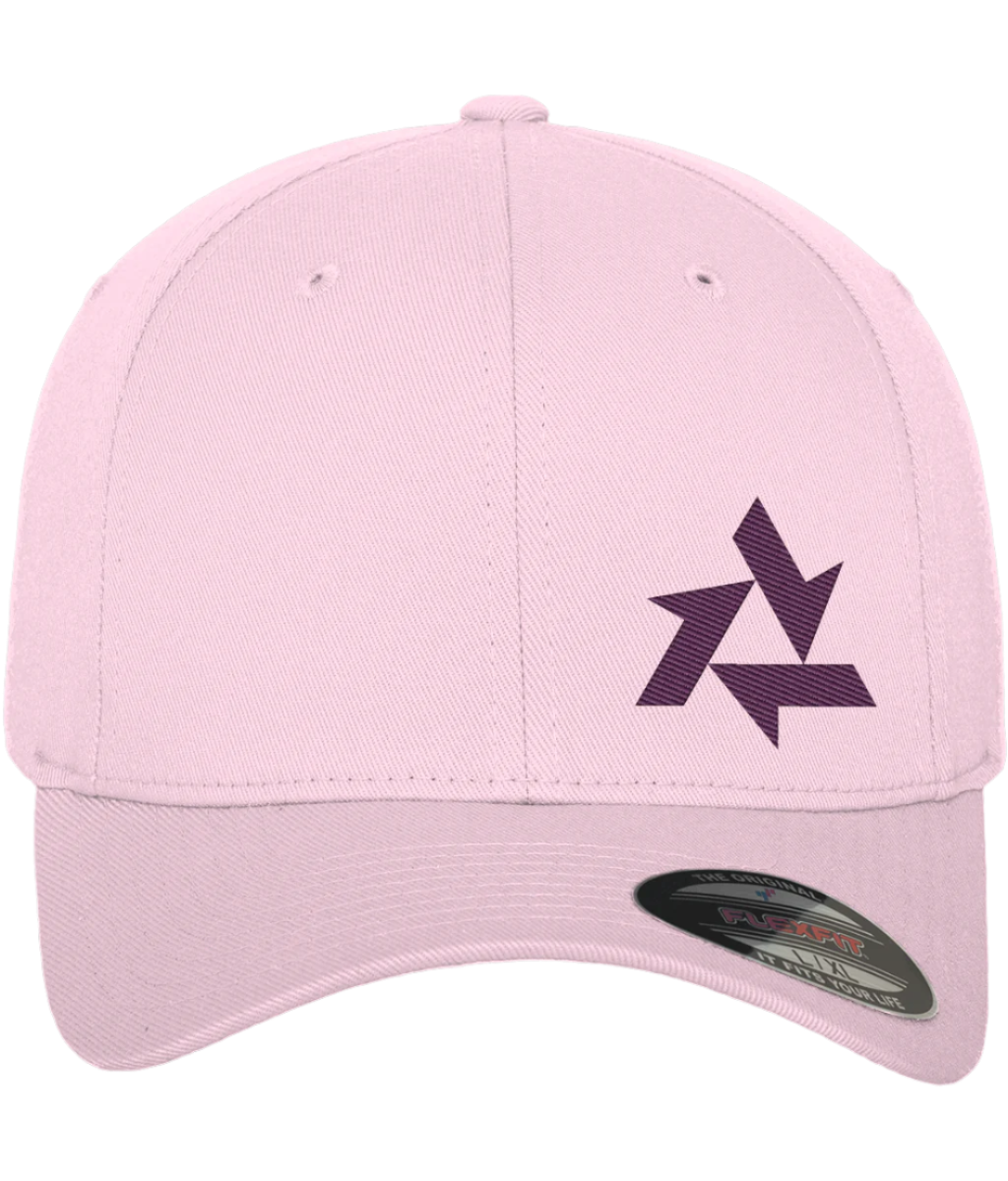 Front view of pink baseball cap made from premium fabric, featuring Delta logo embroidery. Part of the Everyday Armour collection by Better Than.