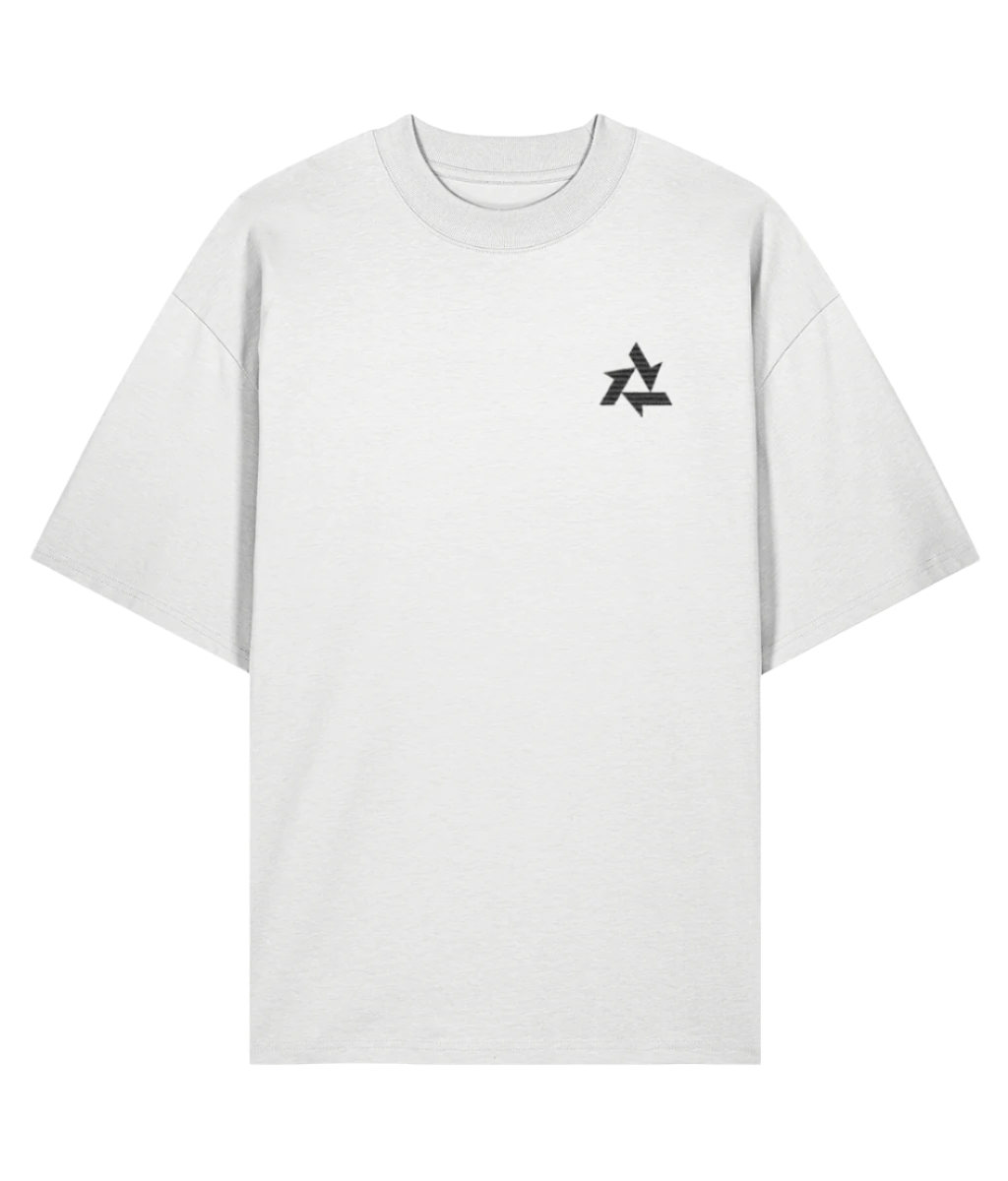 Front view of white heavyweight t-shirt made from organic cotton with delta logo embroidery, part of the Everyday Armour collection by Better Than