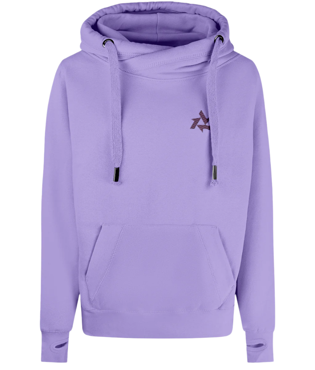 Front view of ladies heavyweight lavender hoodie made from premium cotton blend with delta logo embroidery, part of the Everyday Armour collection by Better Than